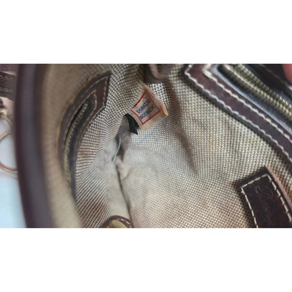 Dooney & Bourke Vintage Brown Leather Crossbody Bag Small Rustic Boho Purse
